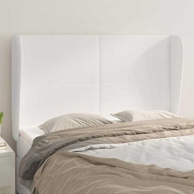 vidaXL Čelo postele so záhybmi biely 147x23x118/128 cm umelá koža