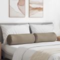 vidaXL Podložkové vankúše 2 ks Mikrovlákno Sivohnedá Ø 25 x 70 cm