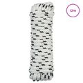 vidaXL Lano na čln 12 mm 12 m Biela a čierna Polyester