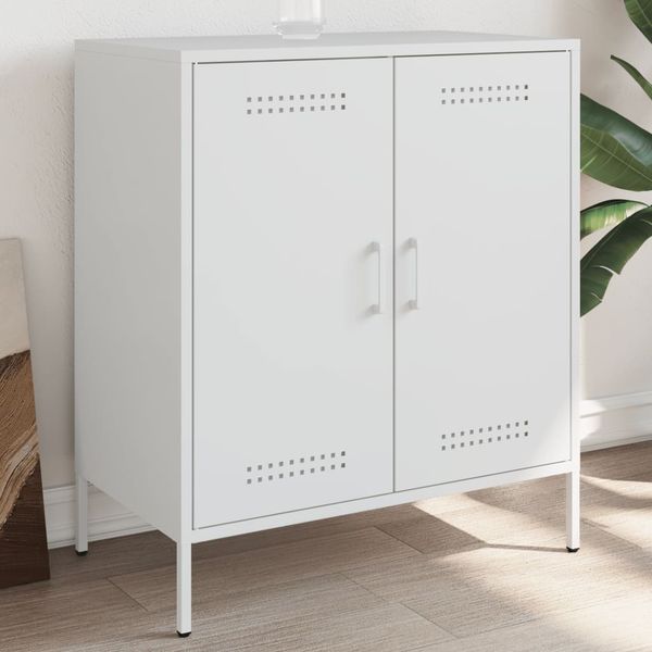 vidaXL Komoda biela 68x39x79 cm oceľ