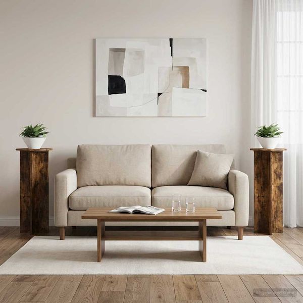 vidaXL Stojan na rastliny 2 pcs Dymový dub Ø40 x 100 cm
