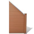 vidaXL Záhradný plot, 1 štvorcový + 1 šikmý panel, WPC 297 cm, hnedý