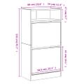 vidaXL Botník biely 60x34x116 cm kompozitné drevo