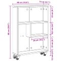 vidaXL Úzky úložný vozík dub artisan 48x13x68 cm kompozitné drevo