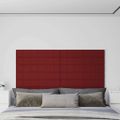 vidaXL Nástenné panely 12 ks vínovo-červené 90x15 cm látka 1,62 m²