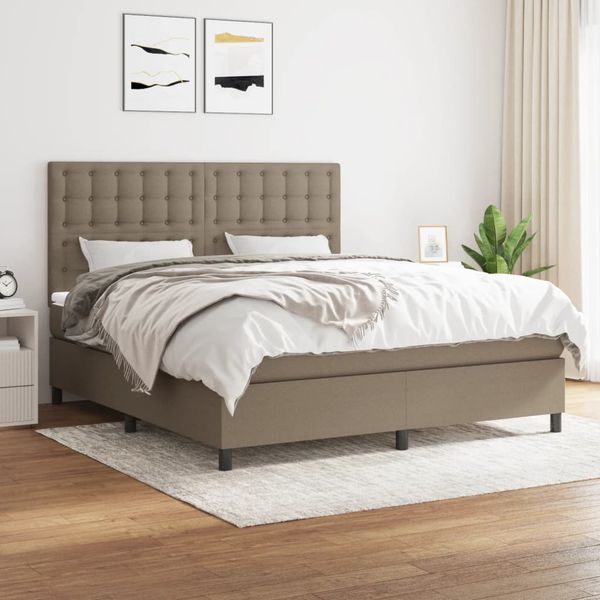 vidaXL Posteľný rám boxspring s matracom sivohned 180x200 cm látka