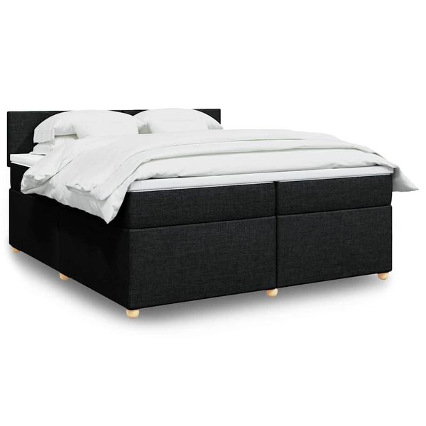vidaXL Boxspring posteľ s matracom čierna 200x200 cm látka
