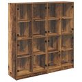 vidaXL Highboard 2 ks Staré drevo 68 x 37 x 142 cm Kompozitné drevo