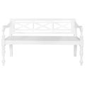 vidaXL Lavička Batavia 136 cm, mahagónový masív, biela