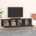 vidaXL Nástenné skrinky 2 ks čierne 60x36,5x35 cm spracované drevo