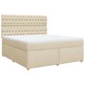 vidaXL Posteľný rám boxspring s matracom krémový 180x200 cm látka