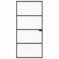 vidaXL Domové dvere 93 x 201,5 x 3,5 cm Hliník a tvrdené sklo