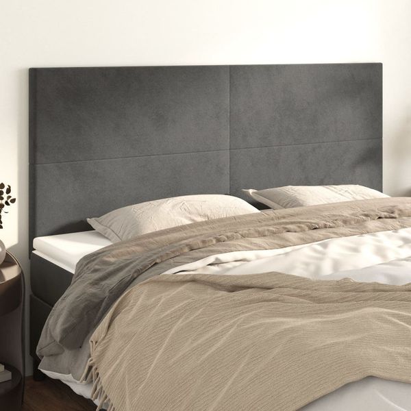 vidaXL Čelo postele tmavosivé 160x5x118/128 cm zamatové