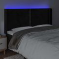 vidaXL Čelo postele s LED čierne 163x16x118/128 cm zamat
