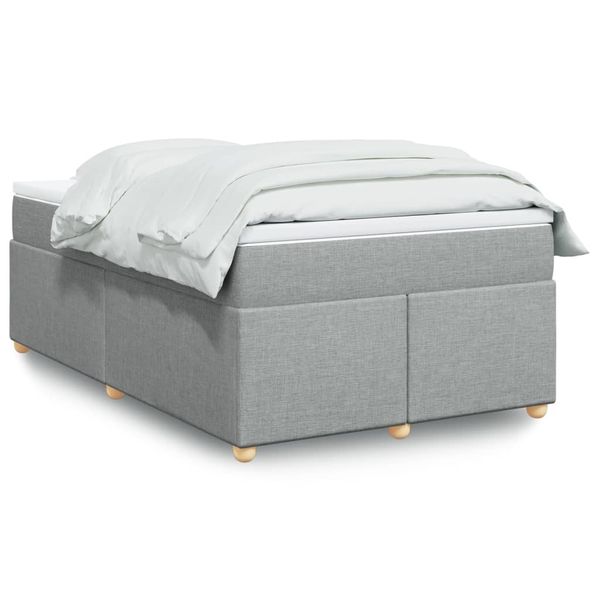 vidaXL Boxspring posteľ s matracom bledosivá 120x190 cm látka