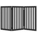 vidaXL Brána pre psa skladacia 3 panely čierna 150 cm topoľové drevo