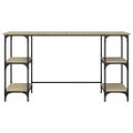 vidaXL Stôl dub sonoma 140x50x75 cm kov a kompozitné drevo