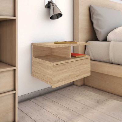 vidaXL Nástenný nočný stolík, dub sonoma 40x31x27 cm, kompozitné drevo