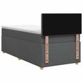 vidaXL Posteľ boxspring s matracom Tmavosivá 100 x 200 cm Látka