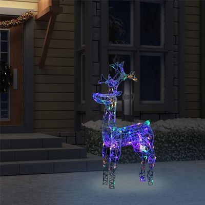 vidaXL Vianočná dekorácia so sobom 90 LED 60x16x100 cm akryl