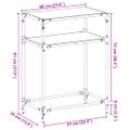 vidaXL Konzolový stolík s čiernou sklenenou doskou 60x35x81 cm oceľ