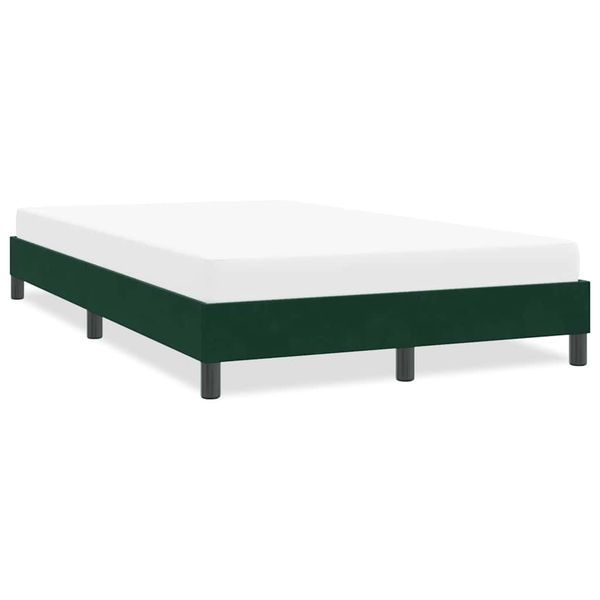vidaXL Rám postele bez matraca Tmavo zelená 120x220 cm Zamat