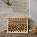 vidaXL Stojan na palivové drevo 108x73x79 cm masívna borovica