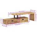 vidaXL TV stolík (118-195) x 30 x 40 cm, surové mangové drevo