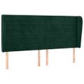 vidaXL Čelo postele so záhybmi tmavozelený 203x23x118/128 cm zamat