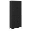 vidaXL Highboard Čierny dub 69,5 x 34 x 180 cm Kompozitné drevo