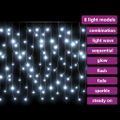 vidaXL LED svetelný záves cencúle 10 m 400 LED studená biela 8 funkcií