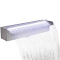 Obdĺžniková bazénová fontána/vodopád s LED, nehrdzavejúca oceľ 45 cm