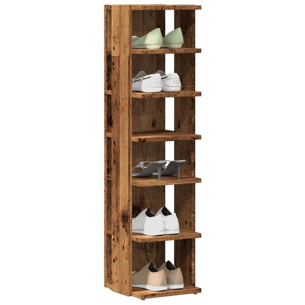 vidaXL Skrinky na topánky 2 ks staré drevo 28x27x102 cm kompoz. drevo