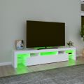 vidaXL TV skrinka s LED svetlami biela 200x36,5x40 cm