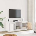 vidaXL TV skrinka biela 110,5x35x44 cm masívna borovica