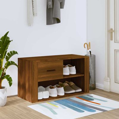 vidaXL Botník hnedý dub 80x35x45 cm spracované drevo