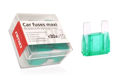 Autopojistky MAXI pouzdro 10ks 30A