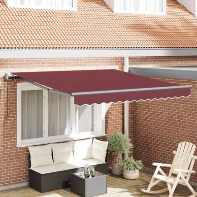 vidaXL Automaticky zaťahovacia markíza burgundská 300x250 cm