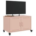 vidaXL TV skrinka ružová 68x39x43,5 cm oceľ