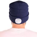 Čiapka s čelovkou 180lm, nabíjacia, USB, univerzálna veľkosť, bavlna/PE, modrá SIXTOL