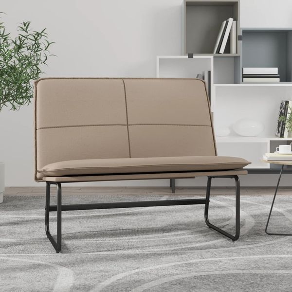 vidaXL Lavička kapučínová 100x75x76 cm umelá koža