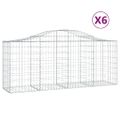 vidaXL Oblúkové gabionové koše 6 ks 200x50x80/100cm pozinkované železo