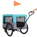 vidaXL Vozík pre domáce zvieratá na bicykel/beh 2-v-1, modro sivý