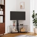 vidaXL Rohový TV stojan 2-vrstvový pre 32-70 palcov čierno-strieborný