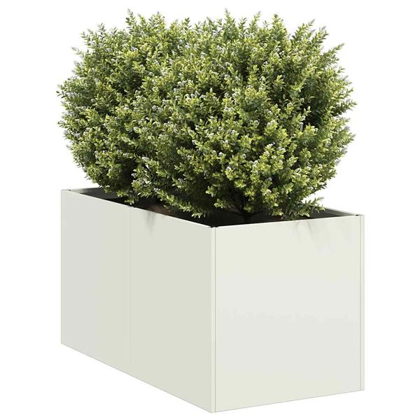 VidaXL kvetináč Biela 40x80x40 cm Oceľ valcovaná za studena