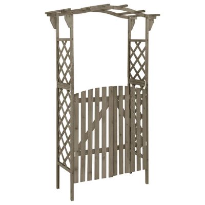 vidaXL Pergola s bránkou 116x40x204 cm sivá masívne jedľové drevo