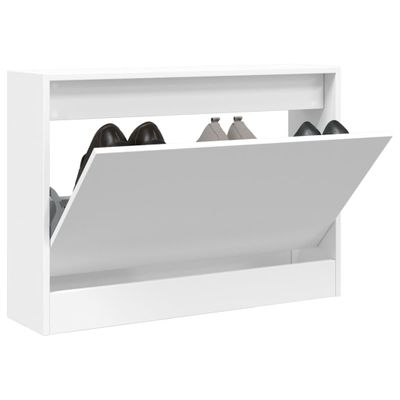 vidaXL Botník biely 80x21x57 cm kompozitné drevo