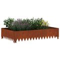 vidaXL Obrubník trávnika 100 x 60 x 20 cm Oceľ Hrdzavý
