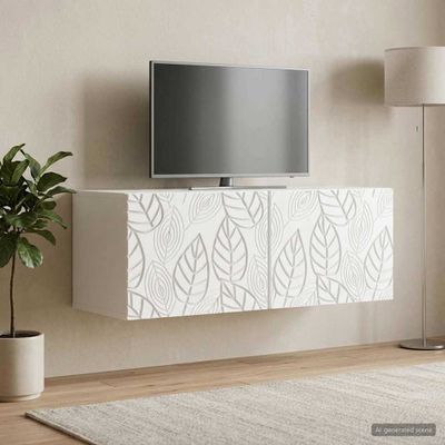 vidaXL Nástenná TV skrinka 98 x 41 x 30 cm Biela Kompozitné drevo