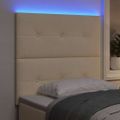vidaXL LED hlavová doska s LED pásikmi Krémová 80 cm látka